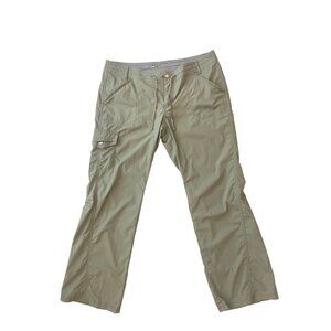 R E I womens cargo pants khaki green 36 waist hip 44 29 ins leg relaxed almost w